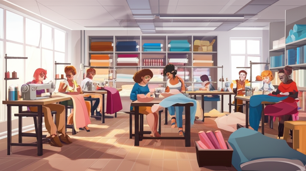 Polish clothing production backstage